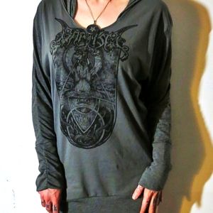 COPY - BAPTISM Hell Couture handmade tunic hoodie